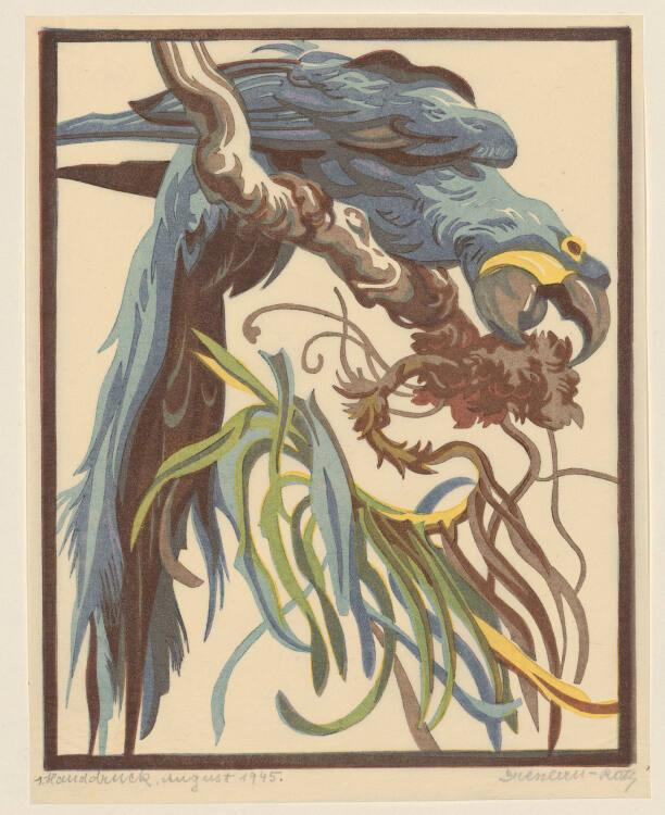 Norbertine von Bresslern-Roth, Hyazinth-Ara, groß, Inv. Nr.: DG1979/60/85