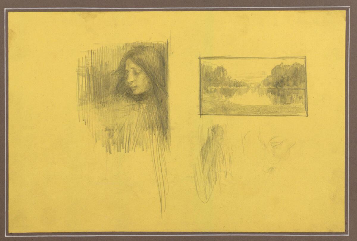 Mädchenkopf und Landschaft, Inv. Nr.: 19713