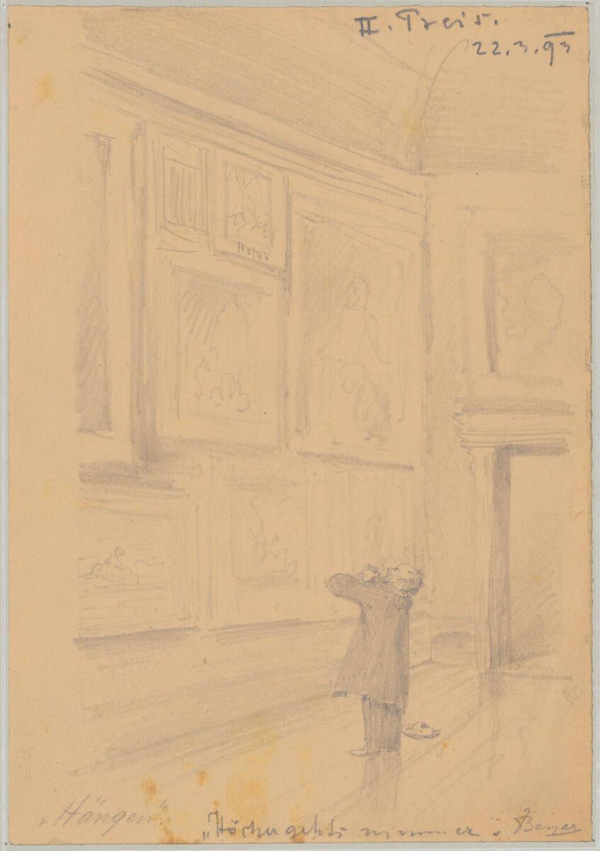 Josef Johann Beyer, "Höcher geht's nimmer": Holub in der Ausstellung, sein Bild auffindend, Inv…