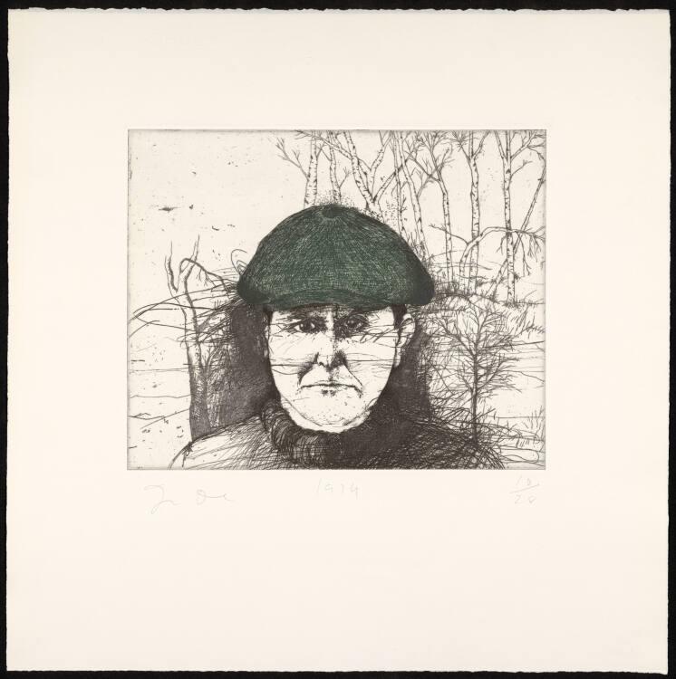 Jim Dine , Self Portrait In A Flat Cap (The Green Cap) Second State, Inv. Nr.: DG2015/171