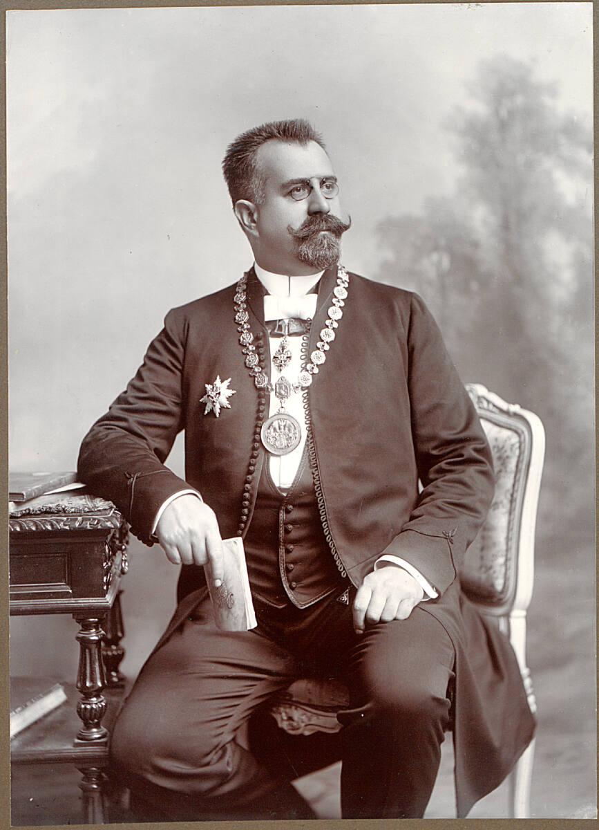 Heinrich (Jindrich) Eckert, Porträt des Reichsratsabgeordneten Srb, Bürgermeister von Prag, mit…