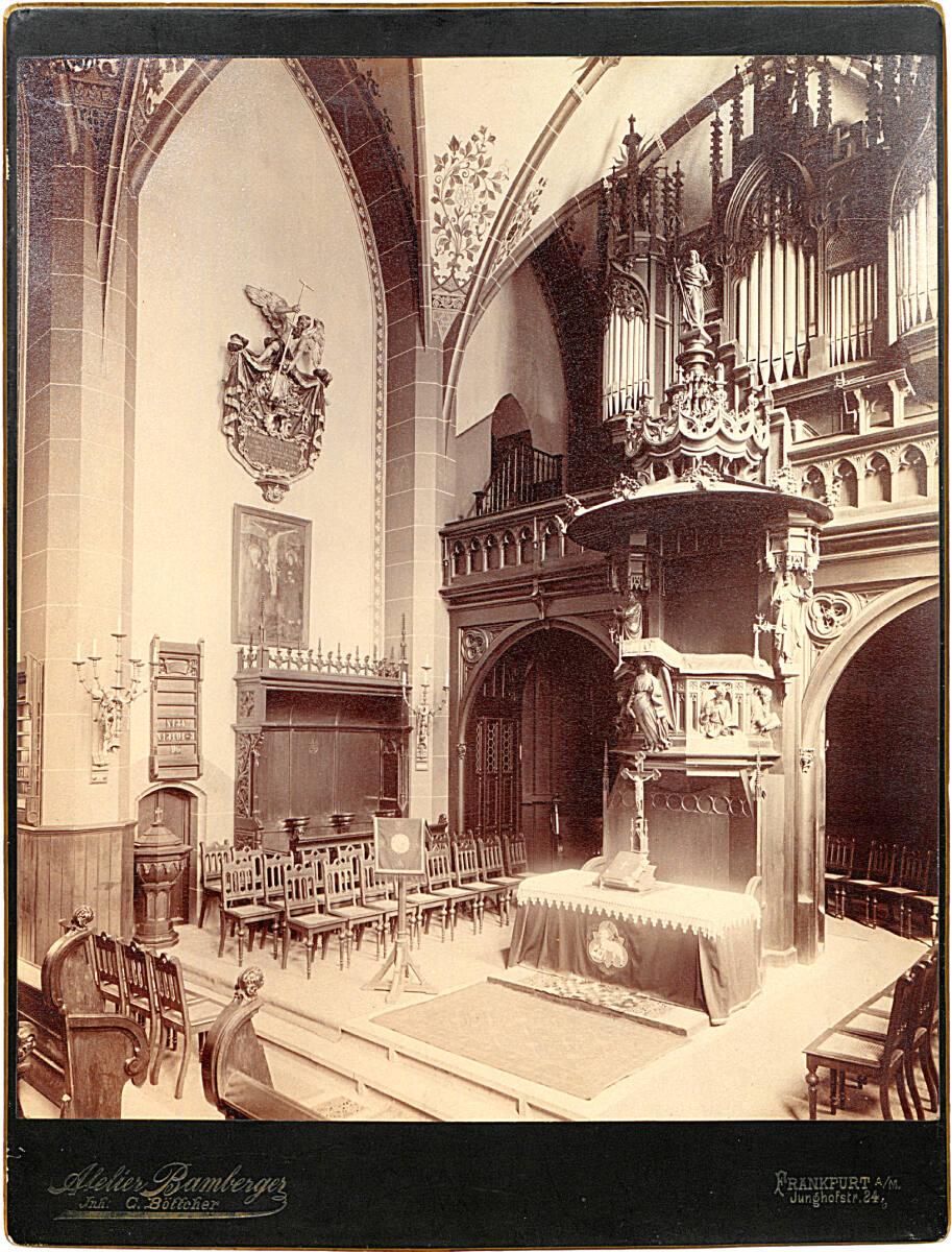Carl Böttcher, Kircheninnenraum, Prinzipalwand mit Orgel und Kanzel, Inv. Nr.: FotoGLV2000/628