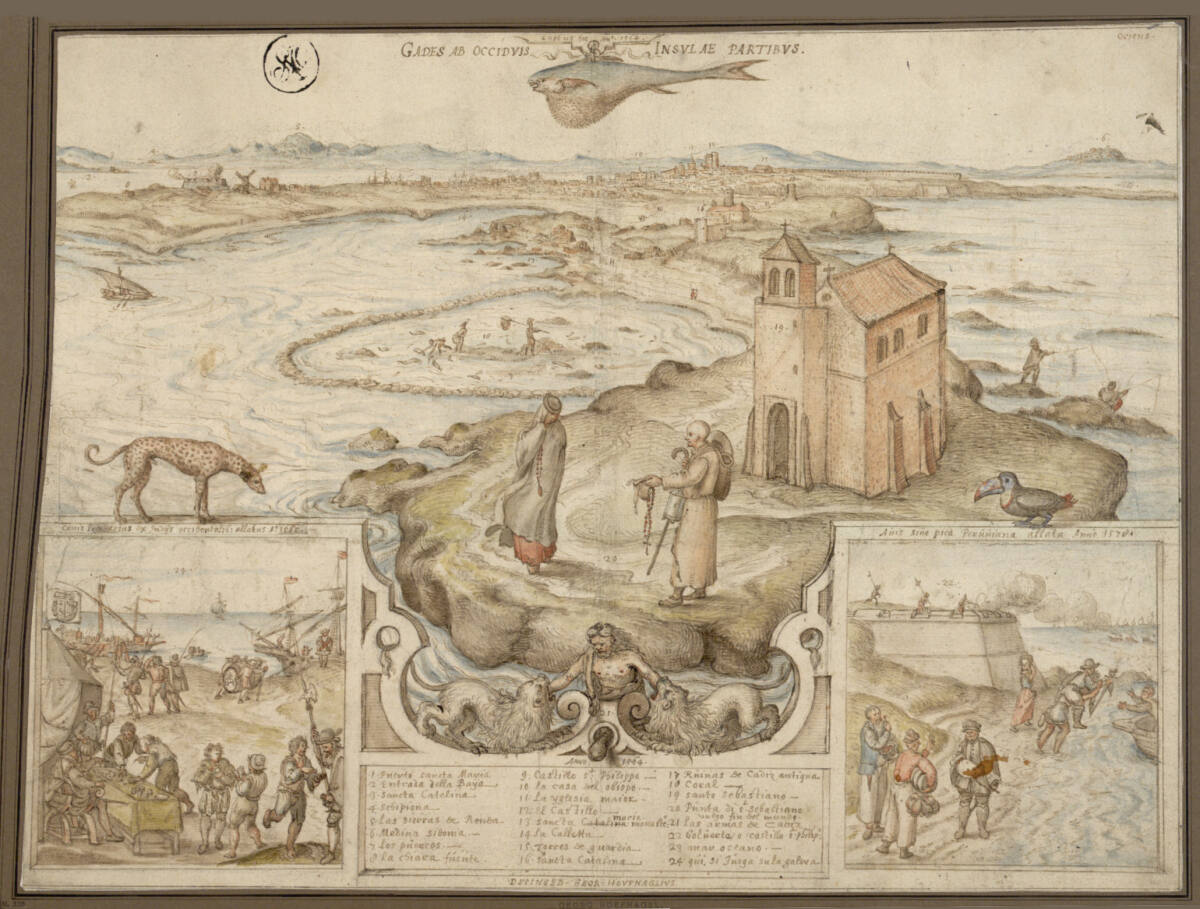Gades ab occiduis insulae partibus, Joris Hoefnagel, 1564