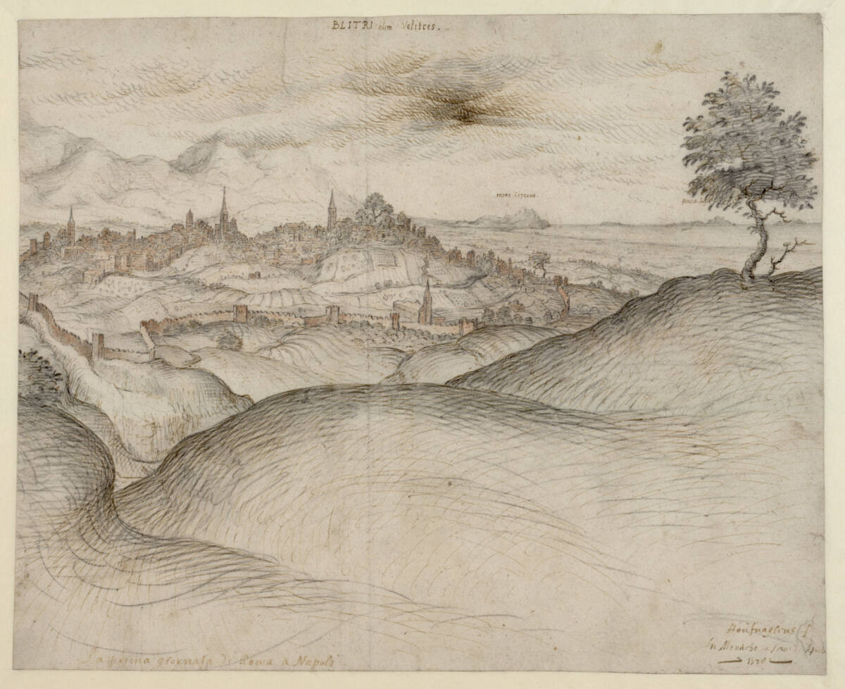 Ansicht von Veletri, Joris Hoefnagel, 1578