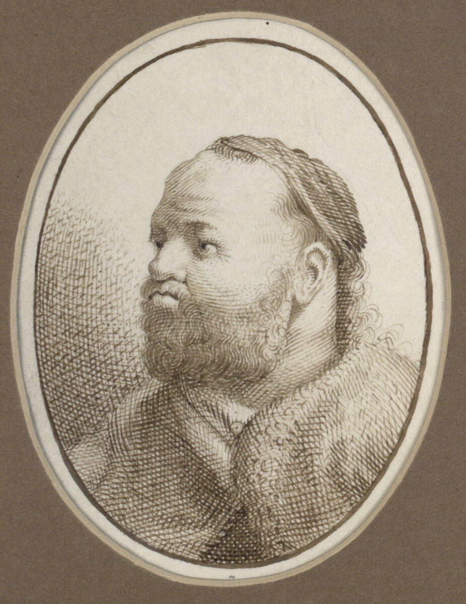 Bärtiger Männerkopf (Brustbild im Oval), PietervanSchuppen