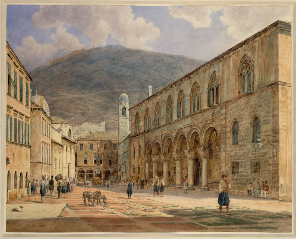 Der große Platz in Ragusa (Guckkastenblatt), Jakob Alt, 1844