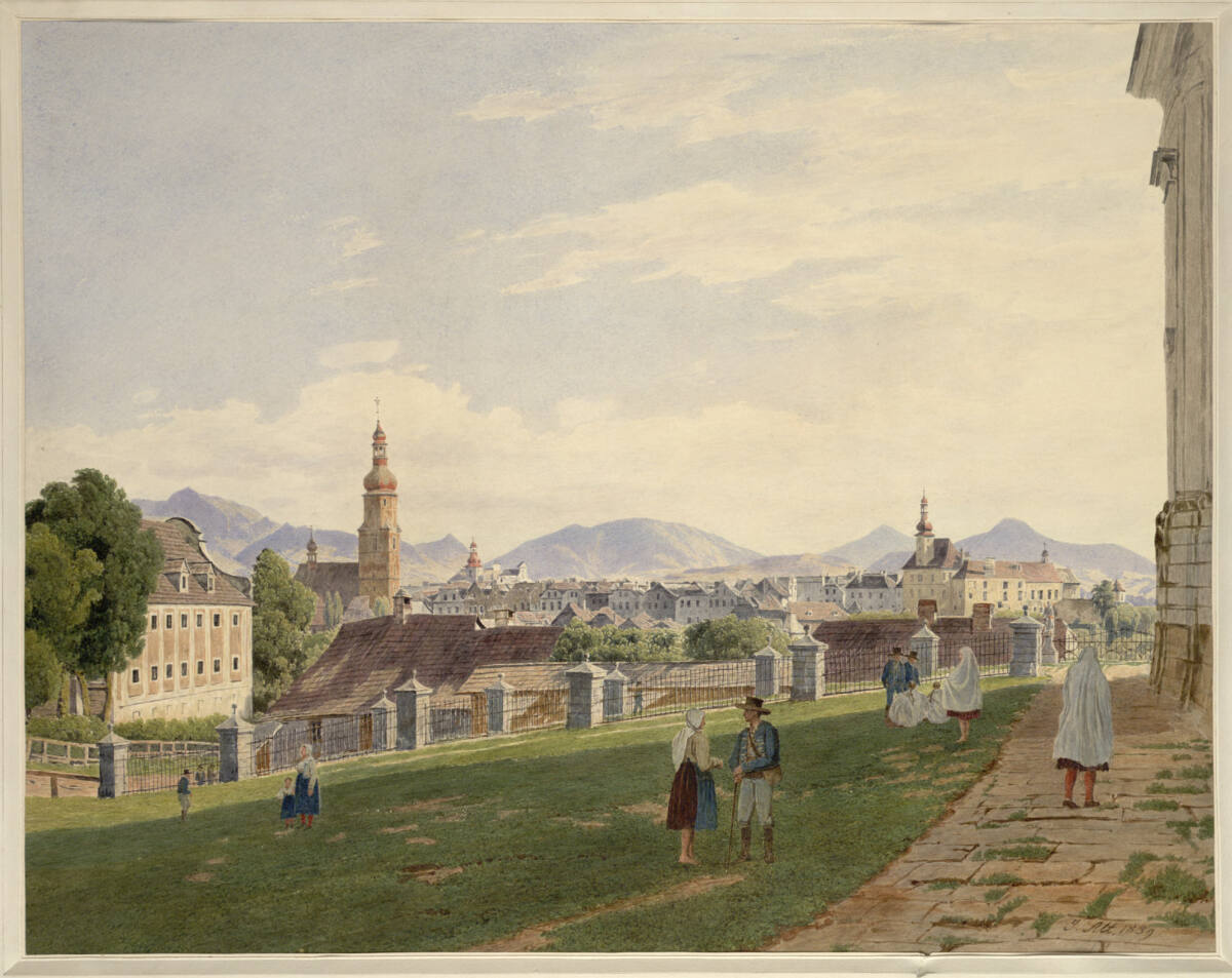 Friedeck im Teschner Kreis in Schlesien (Guckkastenblatt), Jakob Alt, 1839