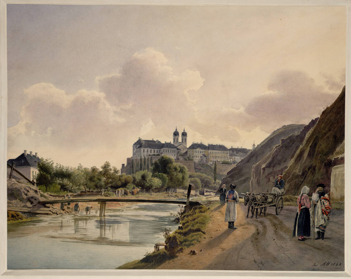 Blick auf Wesprim (Veszprém) (Guckkastenblatt), Jakob Alt, 1842