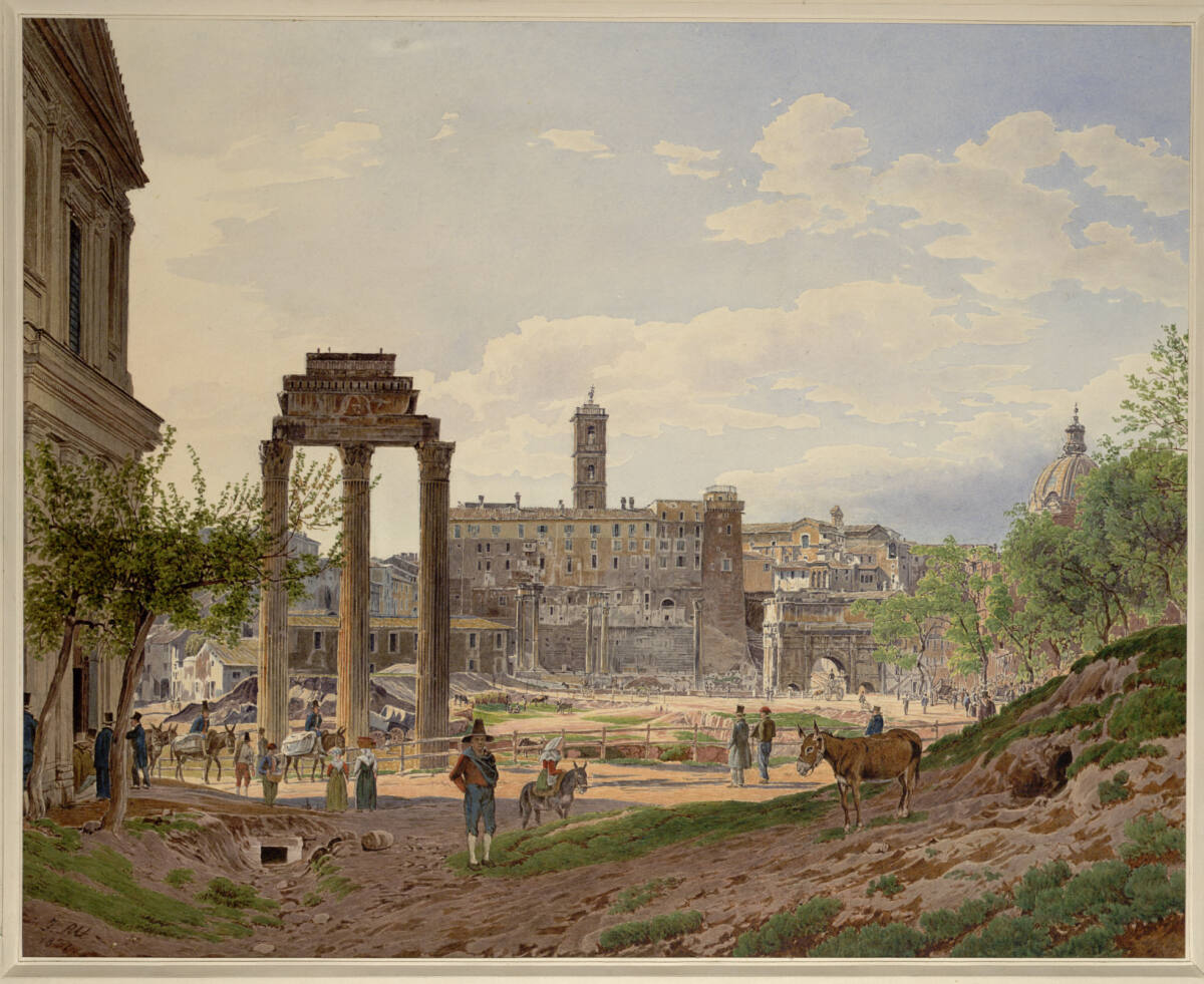 Forum Romanum in Rom (Guckkastenblatt), Jakob Alt, 1837