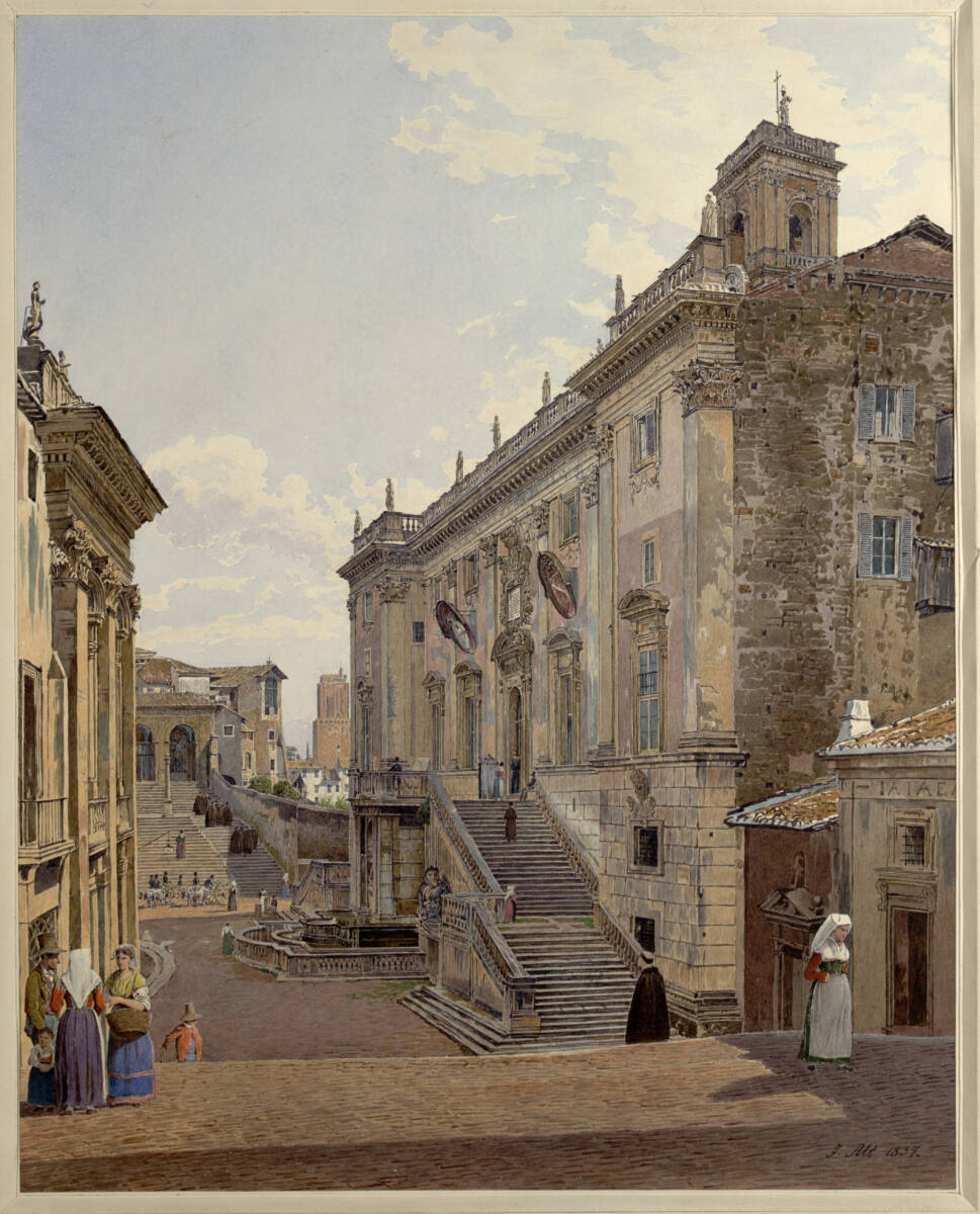 Das Kapitol in Rom (Guckkastenblatt), Rudolf von Alt, 1837