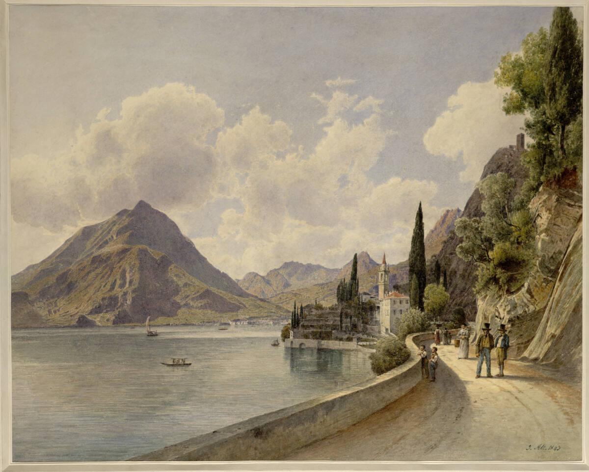 Rudolf von Alt, Varenna am Comer See (Guckkastenblatt), Inv. Nr.: 22607