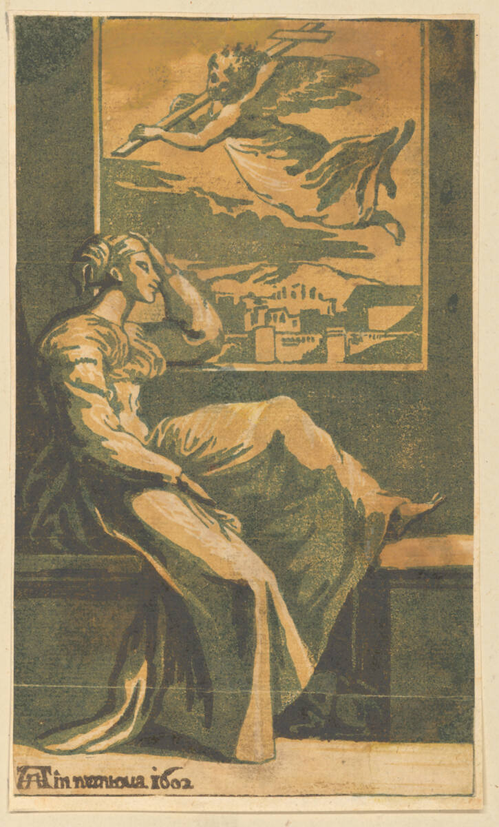 Sitzende träumende Frau, Raphael