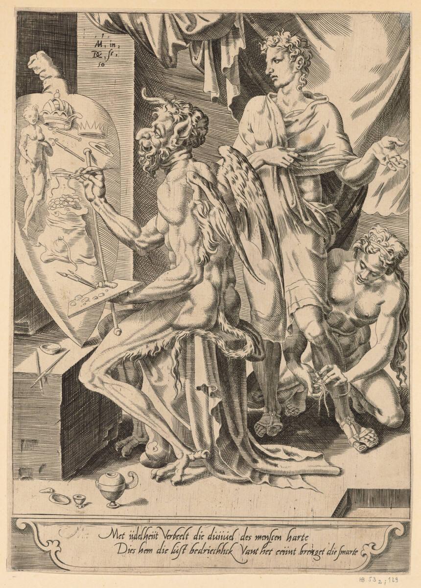 Maarten van Heemskerck, Der Teufel bemalt das Herz des Menschen, Inv. Nr.: DG44840