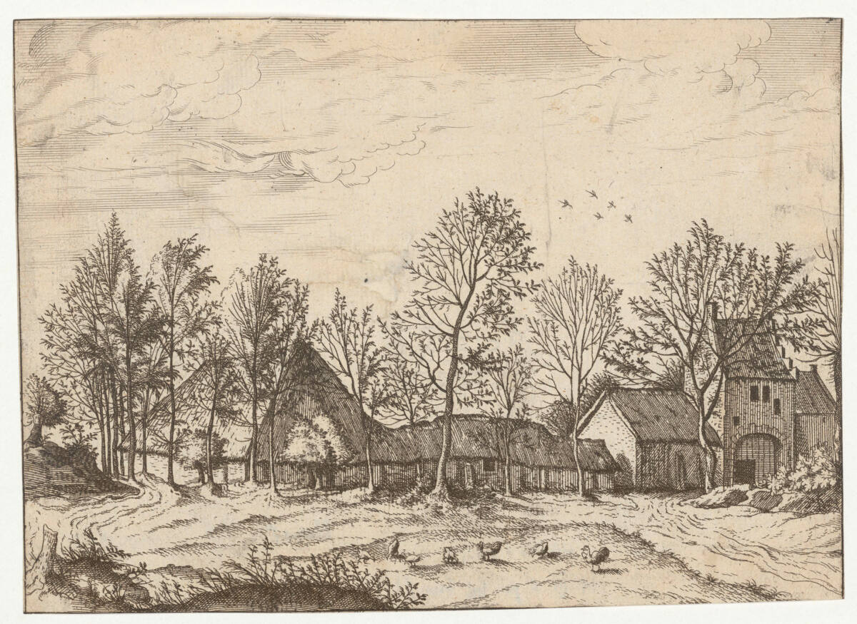 Kleine Landschaft: Bauernhof mit Tor, MeisterderkleinenLandschaften, 1559