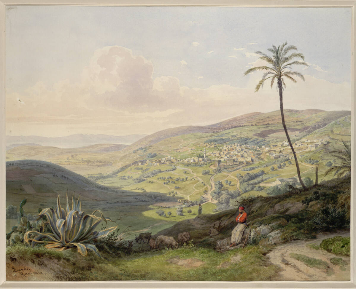Blick auf Betlehem (Guckkastenblatt), Leander Russ, 1842
