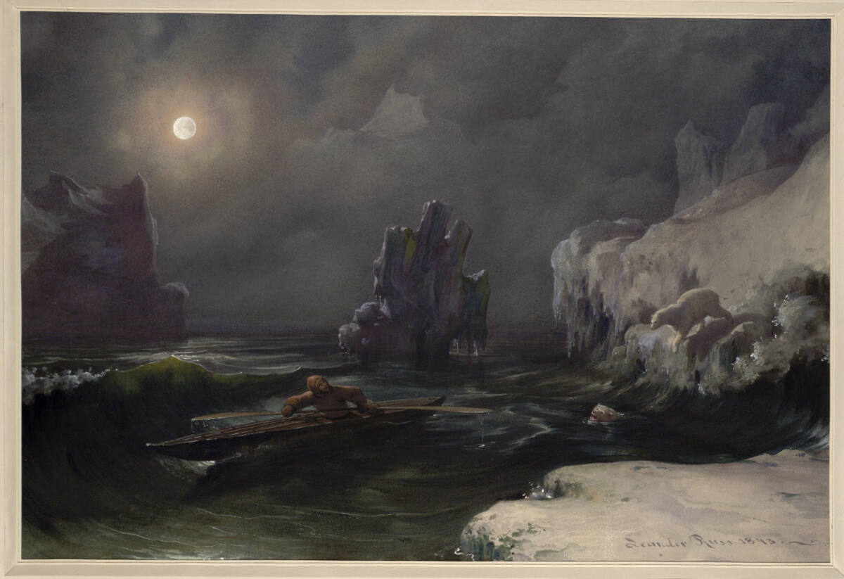 Arktisches Meer (Guckkastenblatt), Leander Russ, 1843