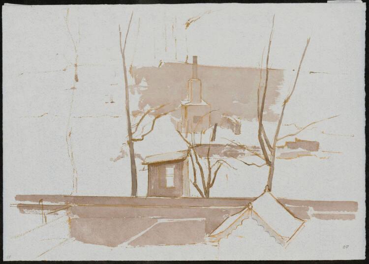 Gerhart Frankl, Blick aus dem Fenster über Garten, Inv. Nr.: 47414/70