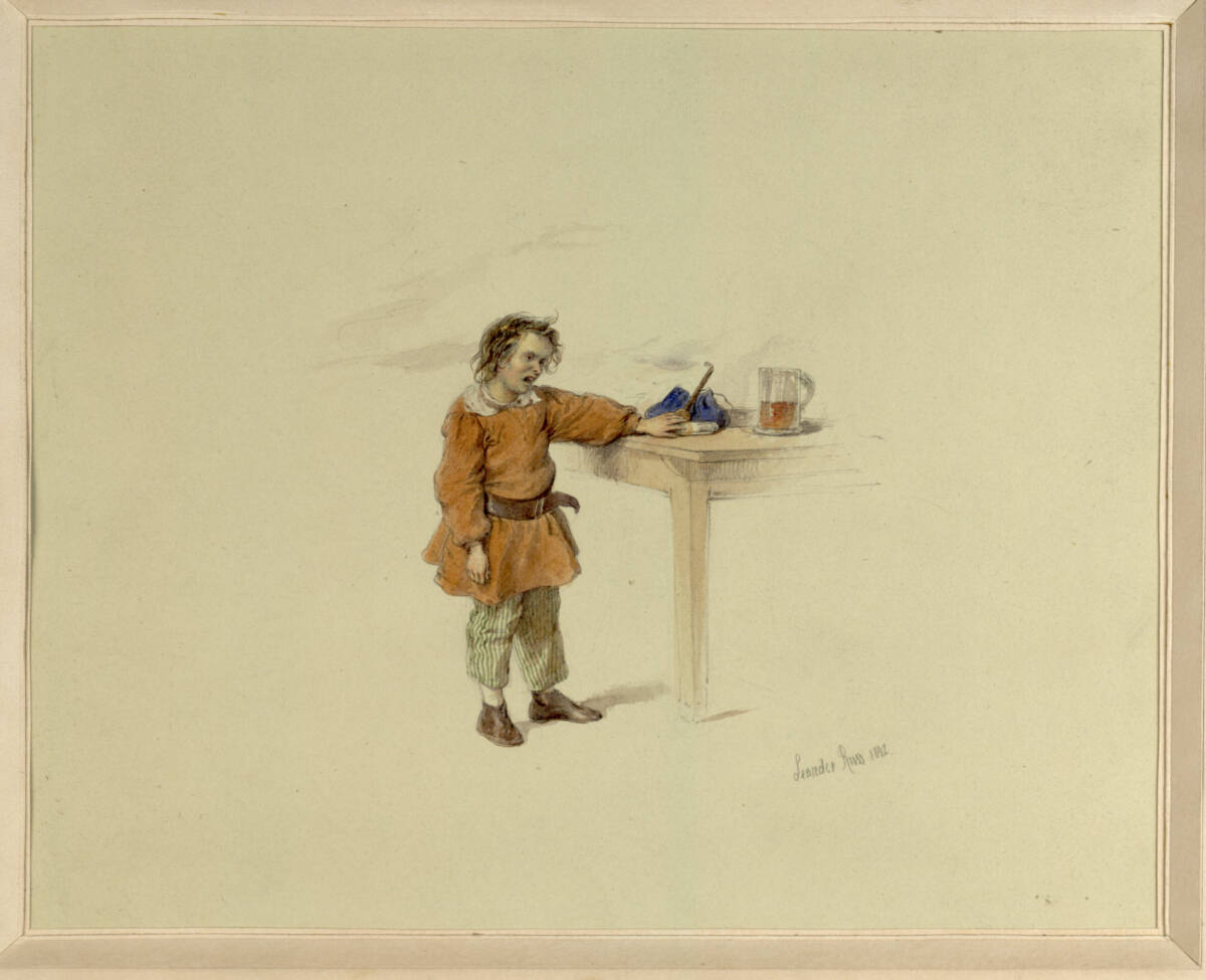 Der kleine Raucher (Guckkastenblatt), Leander Russ, 1842