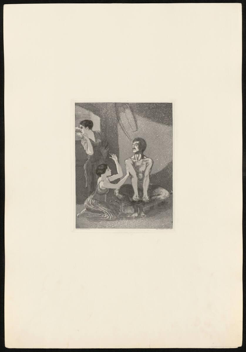 Max Klinger, Zelt (Rad. Opus XIV) I. Teil: Mädchen und Schütze, Inv. Nr.: DG1921/154/9
