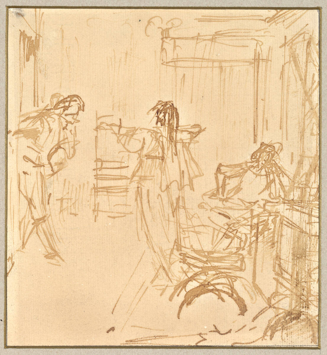 Drei Figurenskizzen, August von Pettenkofen