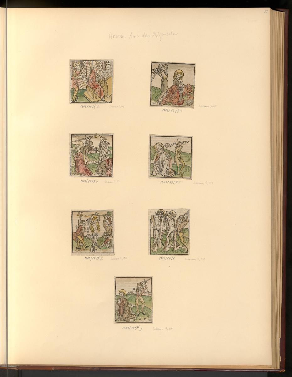 Frühe deutsche Holzschnitte, Heiligenleben (Buchillustration), Inv. Nr.: Deutsch nach Sektionen…