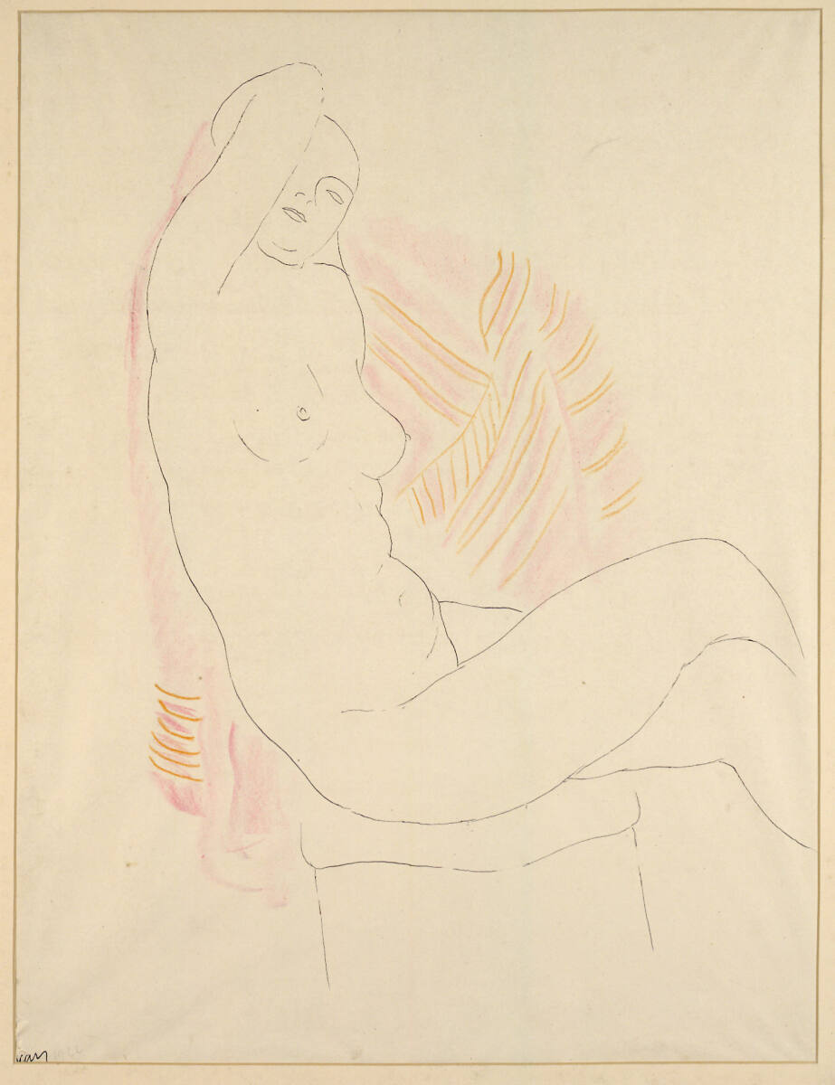Weiblicher Akt, sitzend, mit überschlagenen Beinen, Georges Kars, 1922