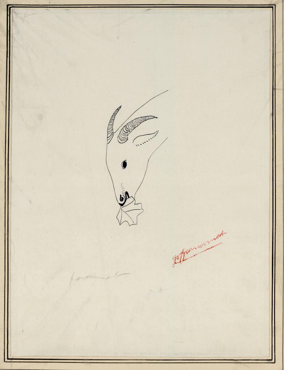 Guy Pierre Fauconnet, Antilopenkopf mit einem Blatt im Maul, Inv. Nr.: 22990