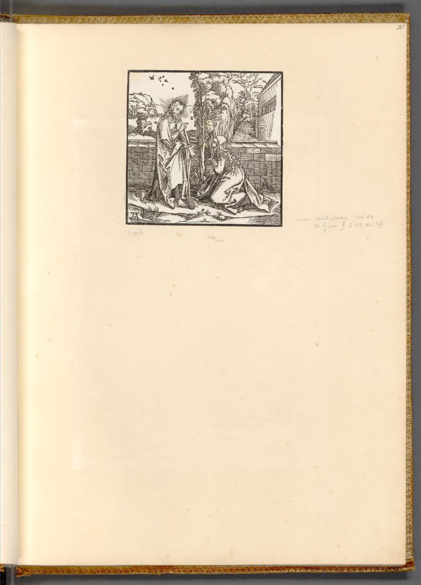 Druckgrafiken mit Bezügen zu Albrecht Dürer, Christus erscheint Maria Magdalena als Gärtner ("N…