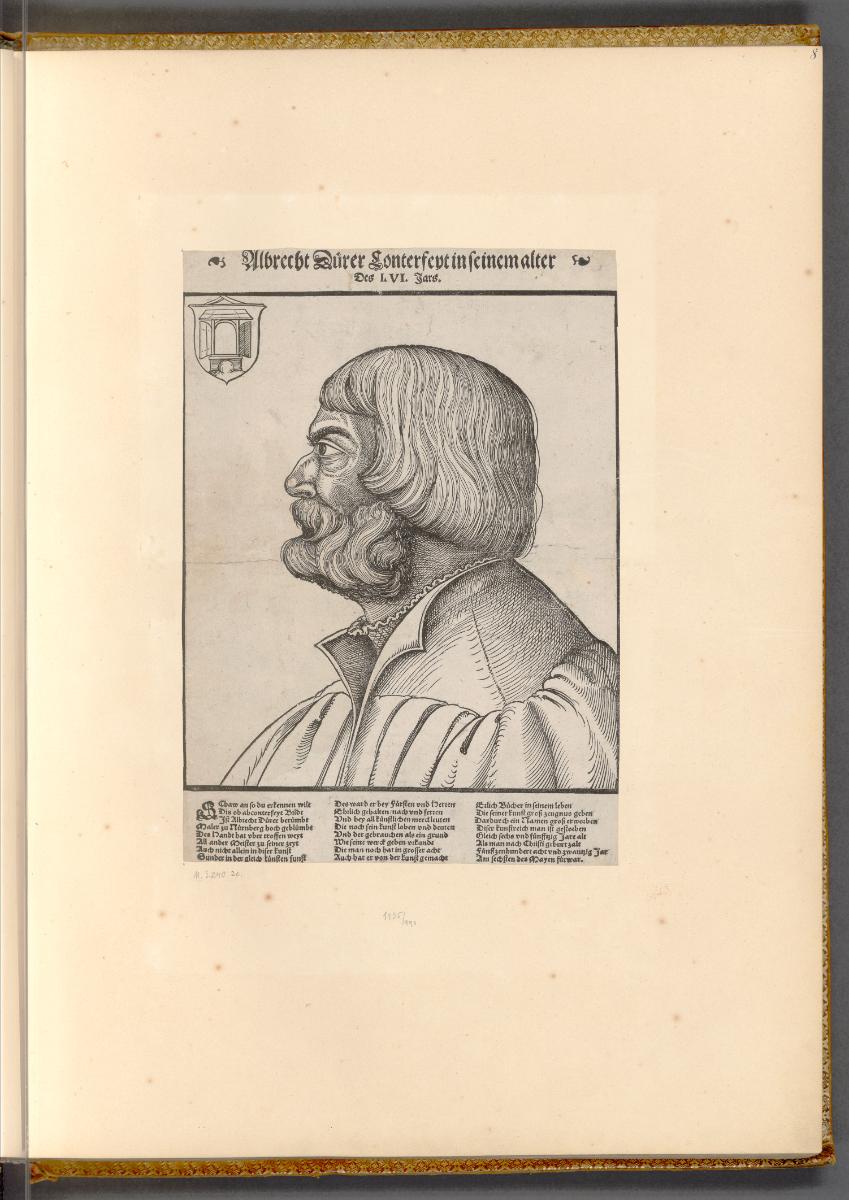 Druckgrafiken mit Bezügen zu Albrecht Dürer, Bildnis Albrecht Dürers, Inv. Nr.: Deutsch nach Se…