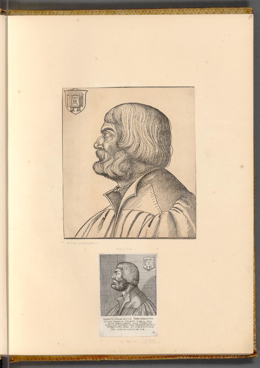 Druckgrafiken mit Bezügen zu Albrecht Dürer, Bildnis Albrecht Dürers, Inv. Nr.: Deutsch nach Se…