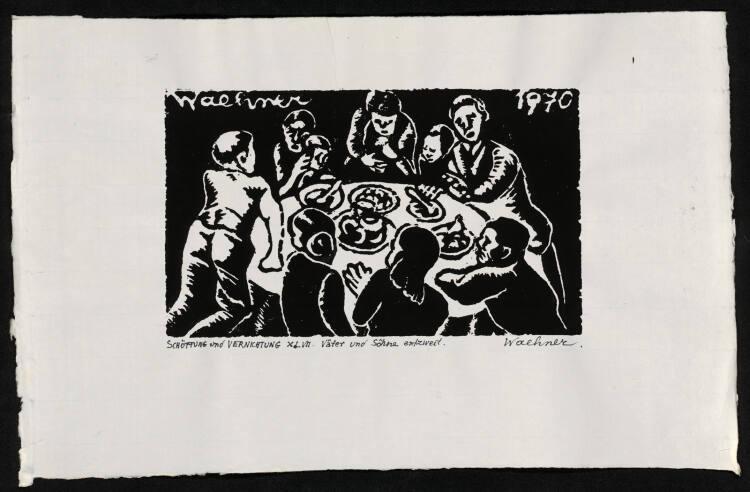 Trude Waehner, Schöpfung und Vernichtung: XLVII. "Väter und Söhne II", Inv. Nr.: DG2009/34/66