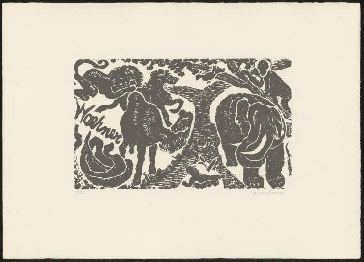 Trude Waehner, Creazione e Annientamento: La Genesi: 5. "Quinto giorno" o "Gli animali", Inv. N…