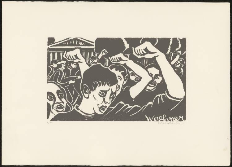Trude Waehner, Creazione e Annientamento: Padri e figli: 10. "Gli studenti", Inv. Nr.: DG1987/5…