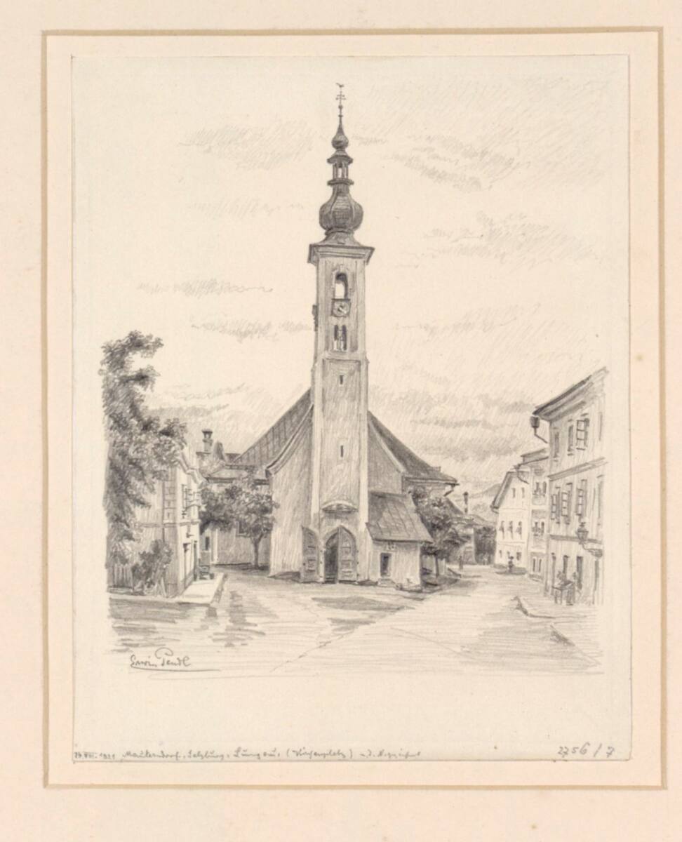 Kirchplatz, Mauterndorf, Salzburg, Lungau, Erwin Pendl, 1921-08-24
