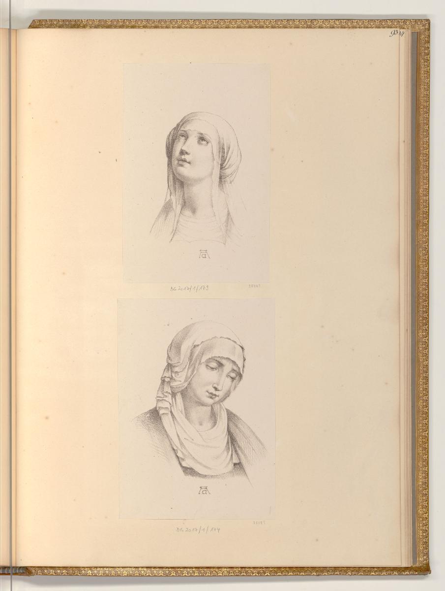 Kopien nach Gemälden und Zeichnungen von Albrecht Dürer, Frauenkopf, Inv. Nr.: Deutsch nach Sek…