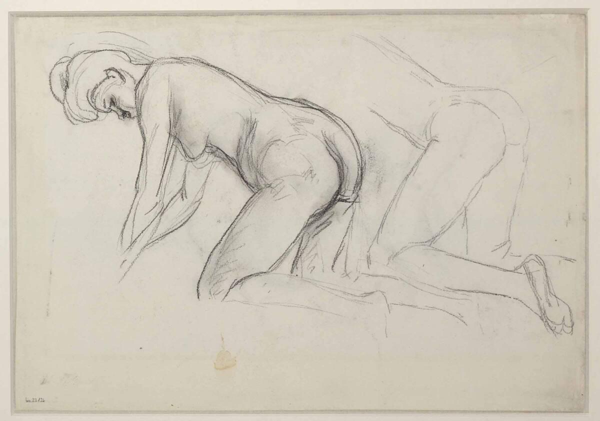 Max Liebermann, Kniender Frauenakt, Inv. Nr.: 23124v