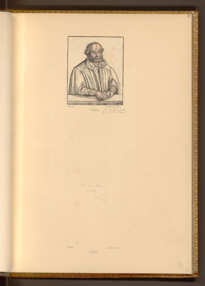 Lucas Cranach d. J., Holzschnitte von Lucas Cranach d. J. und Werkstatt, Porträt, Inv. Nr.: Deu…