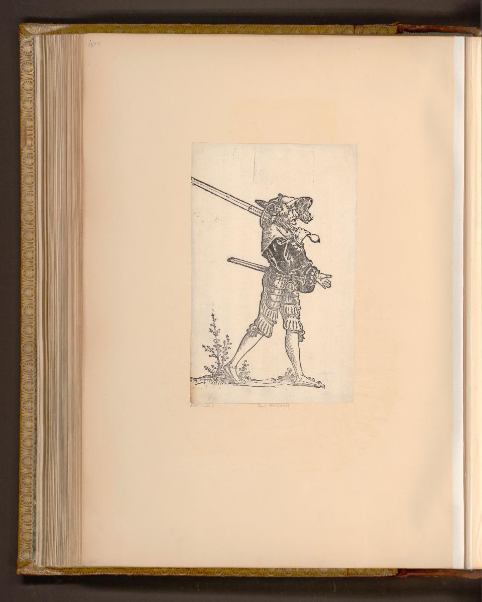 Holzschnitte von und nach Hans Sebald Beham, Fußsoldat, Inv. Nr.: Deutsch nach Sektionen I/21, …