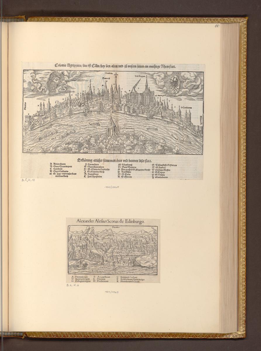 Schweizer Holzschnitte des 16. Jahrhunderts, Ansichten von Köln und Edinburgh, Inv. Nr.: Deutsc…