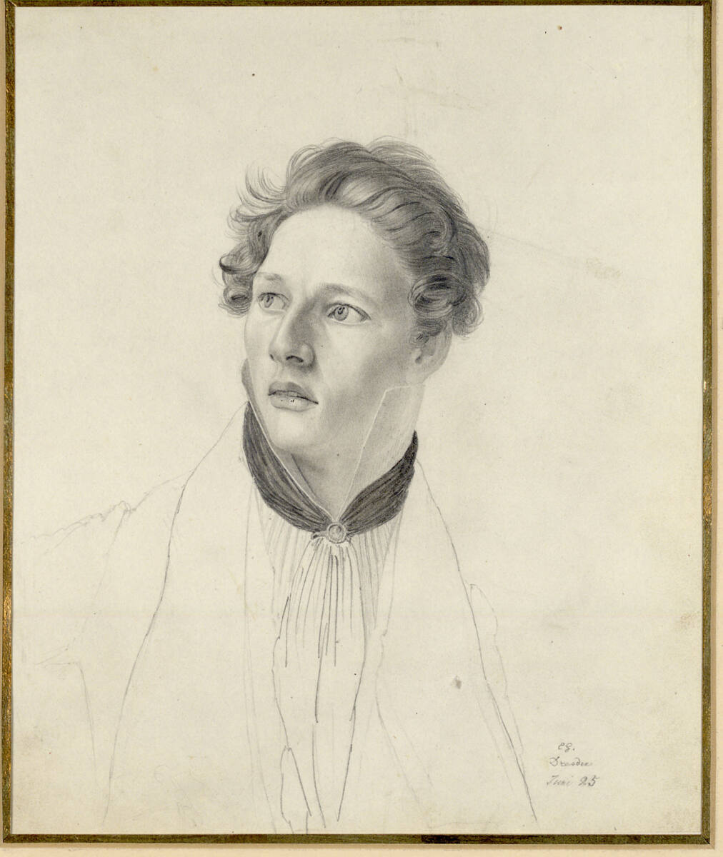 Brustbild eines jungen Mannes mit Kopfwendung nach links, Eduard Gärtner, 1825