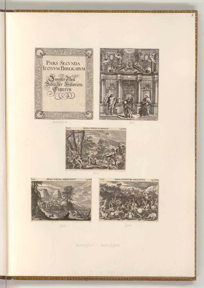Druckgrafiken von Melchior und Mathäus Küsel, Titelseite zu Icones Biblicae zweiter Teil; Das B…