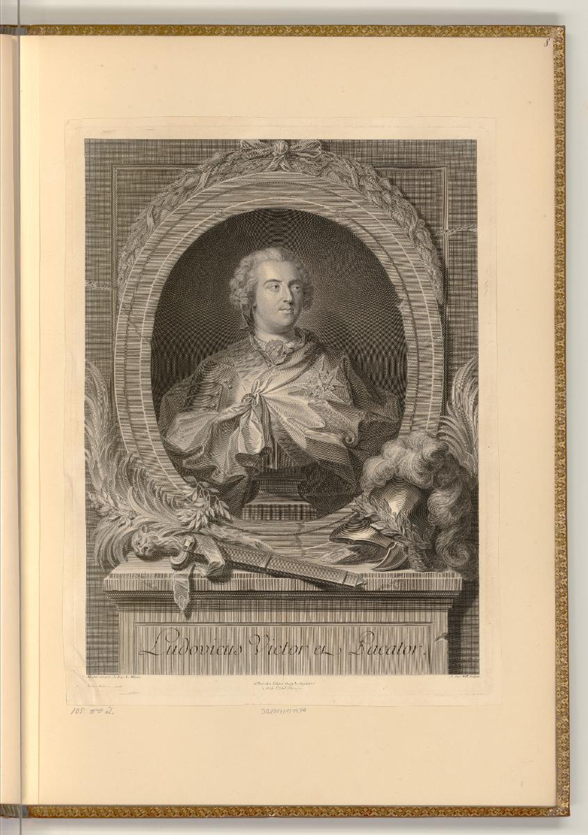 Porträtstiche von Johann Georg Wille, Porträt Ludwig XV., Inv. Nr.: Deutsch nach Sektionen I/47…