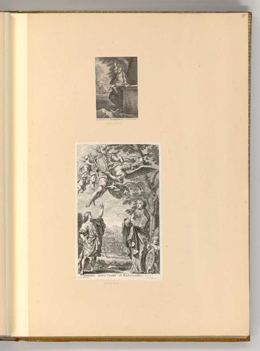 Druckgrafiken von Bartholomäus und Philipp Kilian, Hl. Margareta; Allegorische Darstellung, Inv…