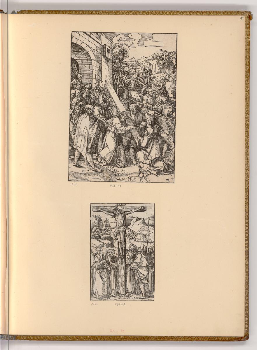 Holzschnitte von Hans Schäufelin, Die große Kreuztragung; Christus am Kreuz, Inv. Nr.: Deutsch …