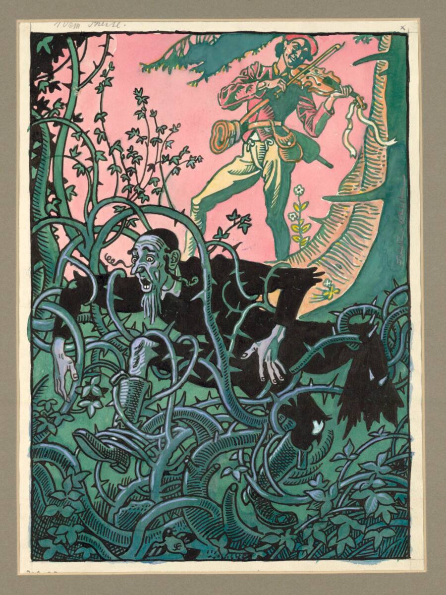 Das tapfere Schneiderlein, Märchenillustration, Franz Wacik