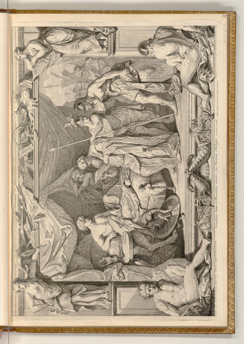 Druckgrafiken von Georg Friedrich Schmidt, Alexander mit einem Trank seines Arztes Phillipus, I…