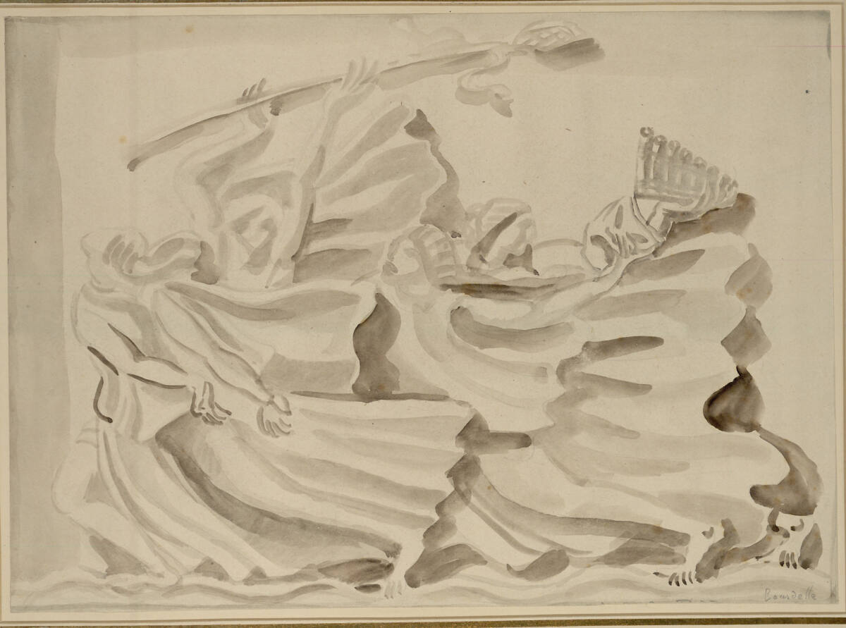 Vier Musen, Studie für das Hauptfassadenrelief des Théâtre des Champs-Elysées, Paris, Antoine Bourdelle, 1911
