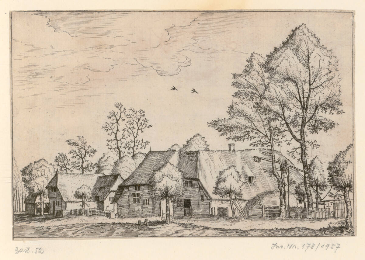 Kleine Landschaft: Großer Bauernhof mit Schöpfbrunnen, MeisterderkleinenLandschaften, 1561