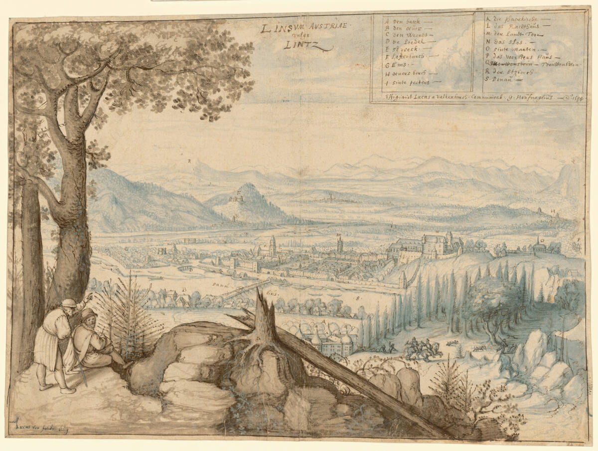 Linz, vom Pöstlingberg aus gesehen, Lucas van Valckenborch, 1594