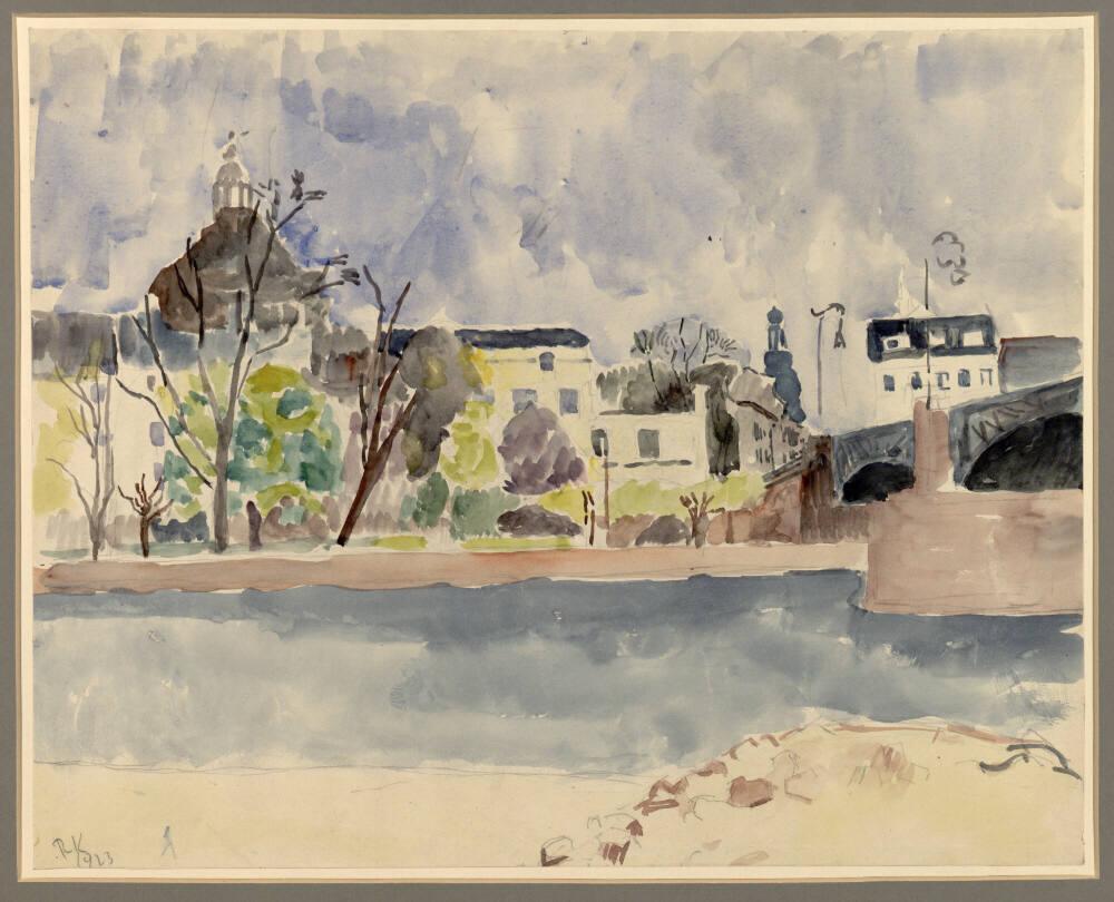 Robert Kohl, Stadtviertel mit Brücke, Inv. Nr.: 23479